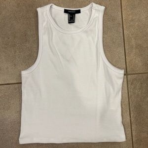Forever 21 Ribbed White Tank Size S